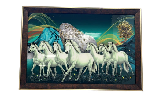 Beautiful Wooden Fiber Acrylic Wall Piece of Horse # 1 - 19.50 x 13.50"