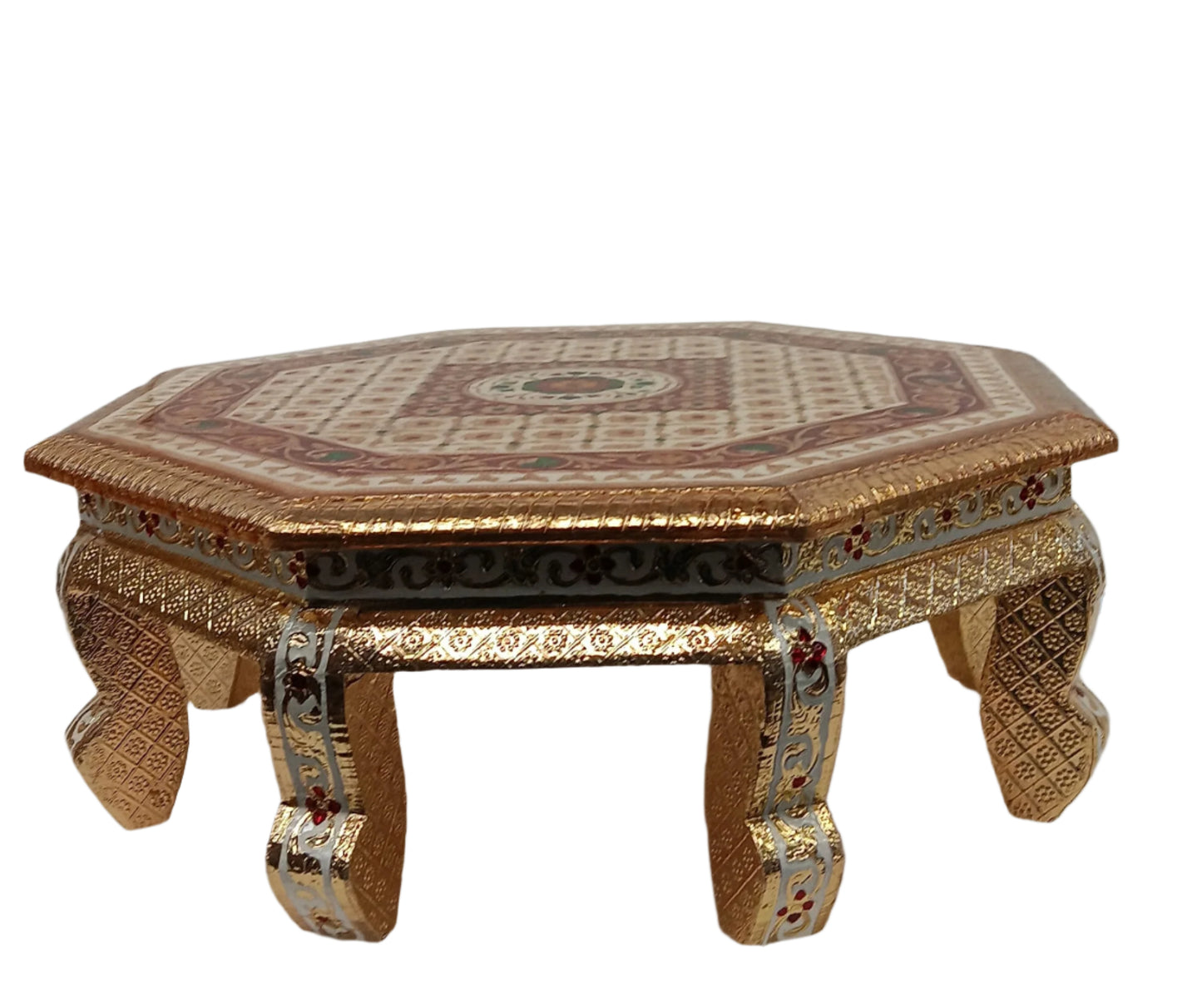 Golden Traditional Work Meenakari Ashtkon Bajot - 18" (3-Colors)