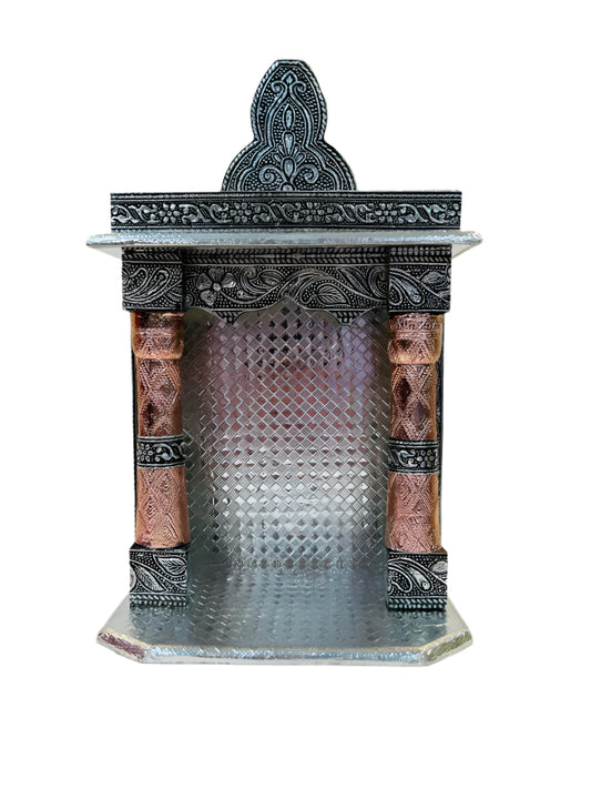 Traditional Aluminium Copper Oxidised Plated Temple (Open) Small - 12"