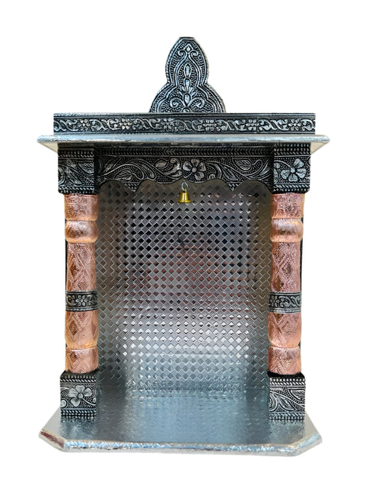 Traditional Aluminium Copper Oxidised Plated Temple (Open) Medium - 14"