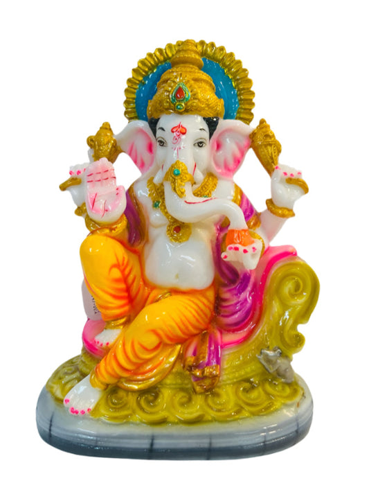 Beautiful & Colorful Fiber Ganesh Statue - 11" # 3