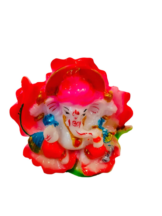 Beautiful & Colorful Fiber Very Small Ganesh Statue - 2.5" # 19