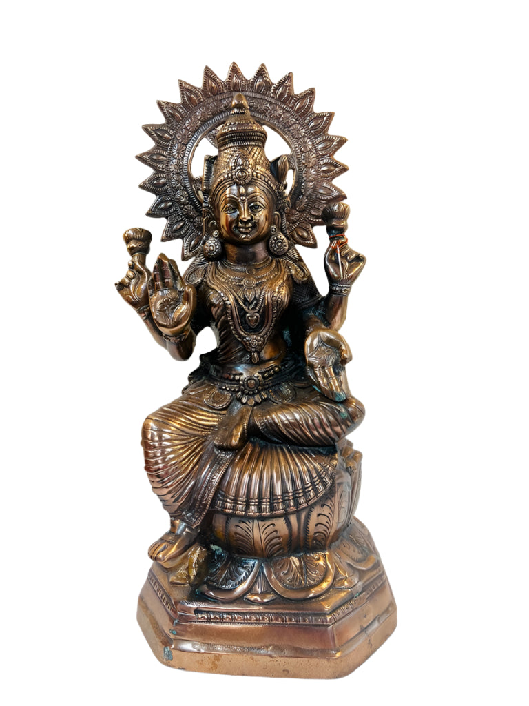Artistic Black Metal Large Statue of Goddess Laxmi Mata 23"