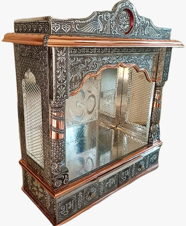 Traditional Aluminium Copper Oxidised Plated Temple (Open)- sizes 24*9