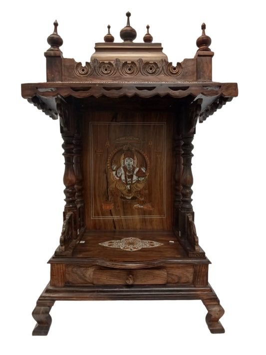 Rosewood Ganesh Mandir (Temple) for Home 18" x 12" x 33"