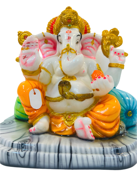Beautiful & Colorful Fiber Ganesh Statue - 12" # 11