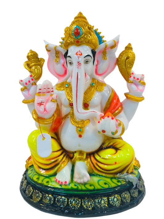 Beautiful & Colorful Fiber Ganesh Statue - 12.75" # 12