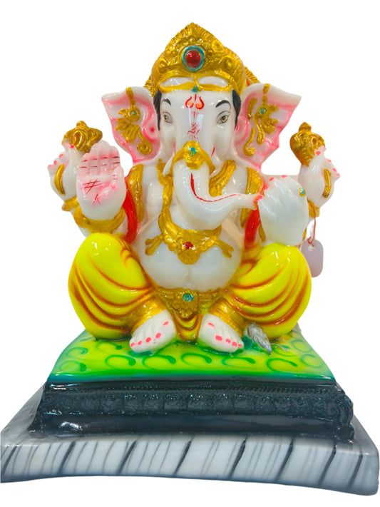Beautiful & Colorful Fiber Ganesh Statue - 13.5" # 14