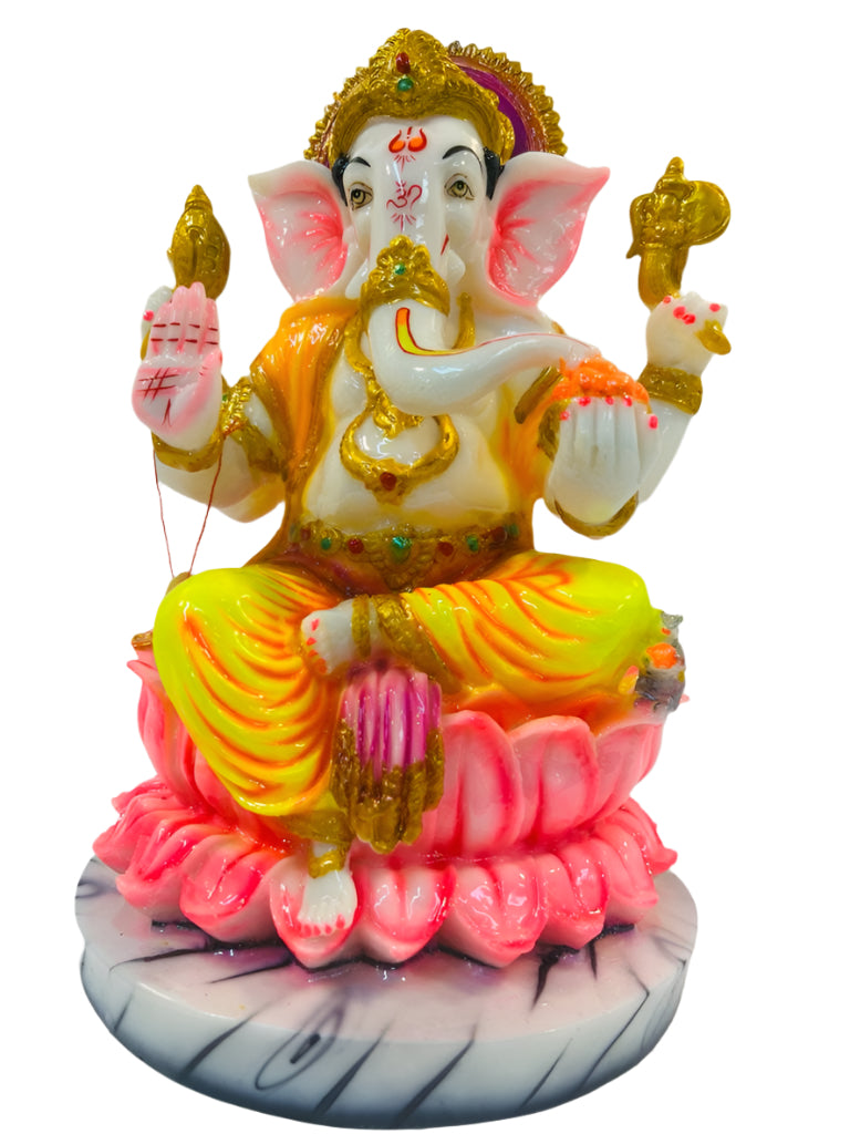 Beautiful & Colorful Fiber Ganesh Statue - 14" # 15