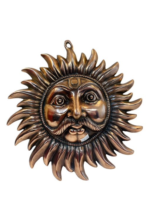Black Metal Antique Wall Hanging Decor of Sun / Surya - 12" # 1