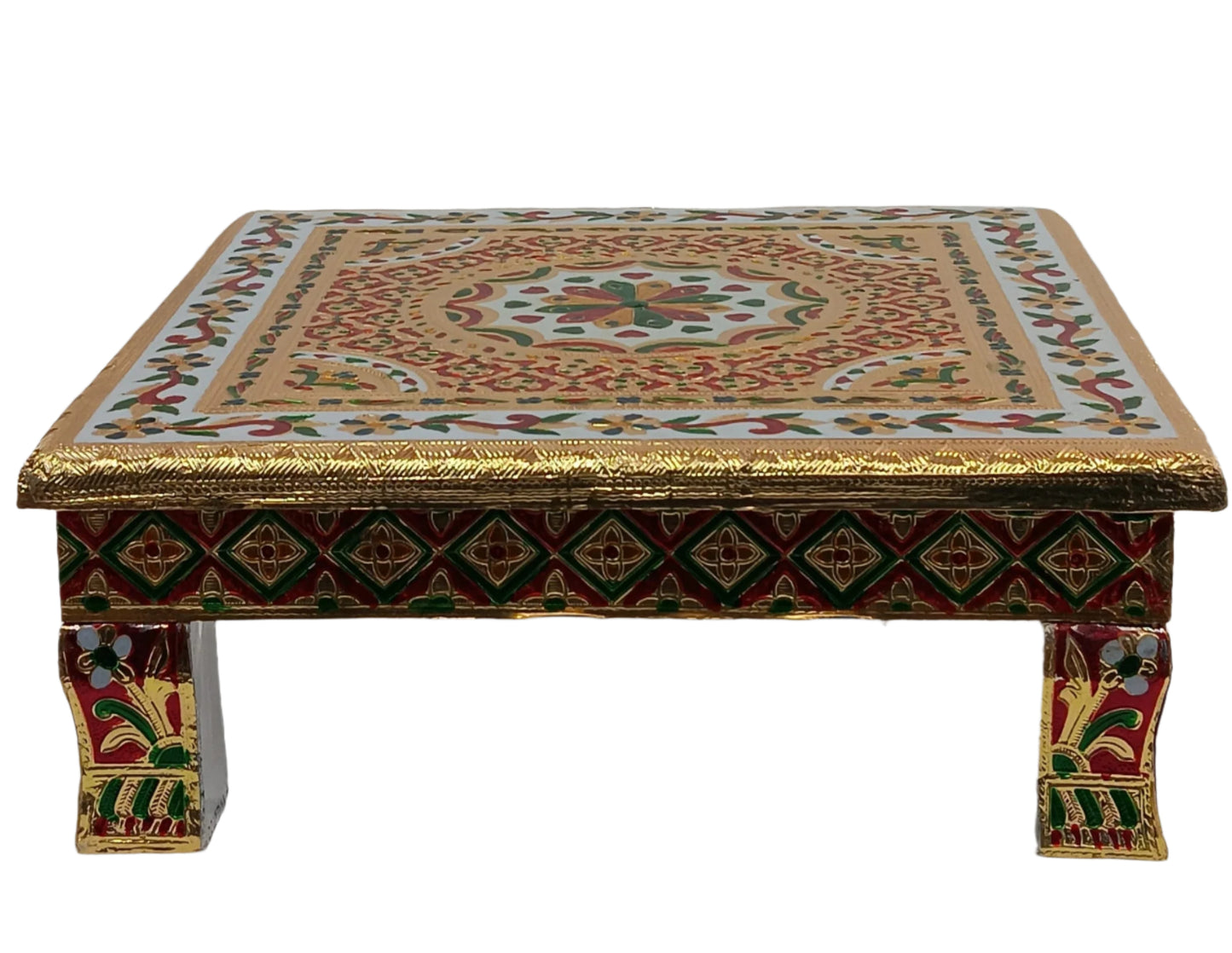 Golden Ethnic Traditional Meenakari Work Square Bajot 12" - 24"