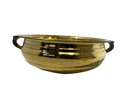 Traditional Style Brass Simple Urli - 9.80 x 3 Inch