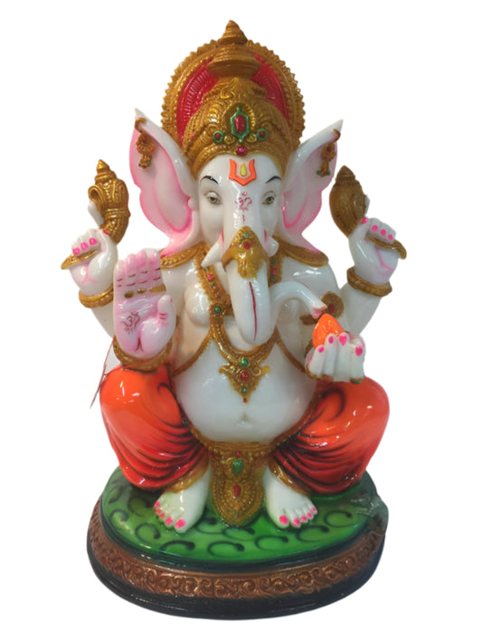 Beautiful & Colorful Fiber Ganesh Statue - 15.5" # 18