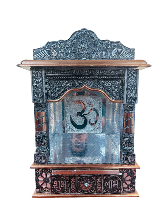 Traditional Aluminium Copper Oxidised Plated Temple (Open)- sizes 22.5"