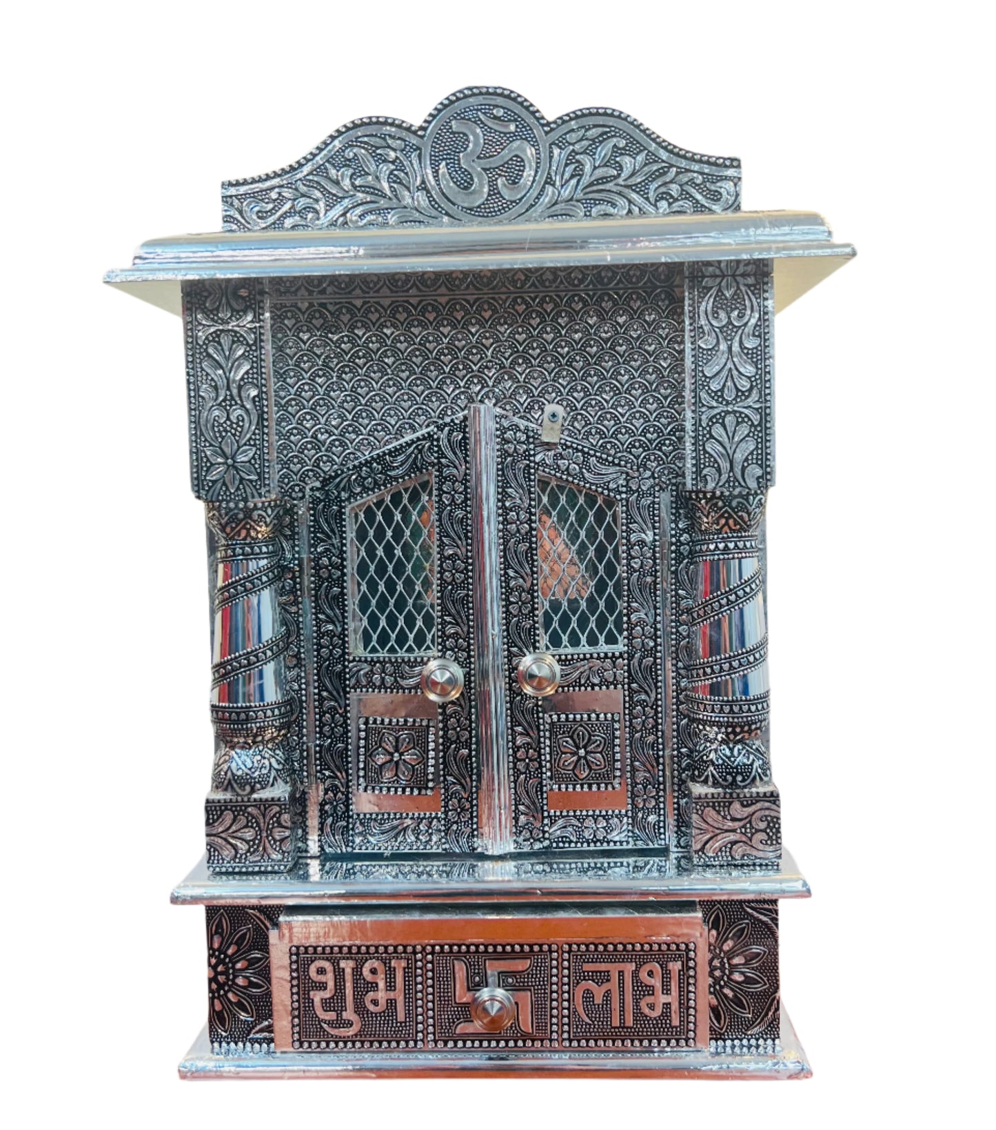 Traditional Aluminium Oxidised Plated Temple W/ Door - 18.5"