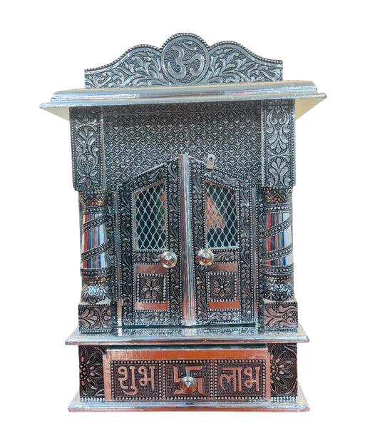 Traditional Aluminium Oxidised Plated Temple W/ Door - 18.5"