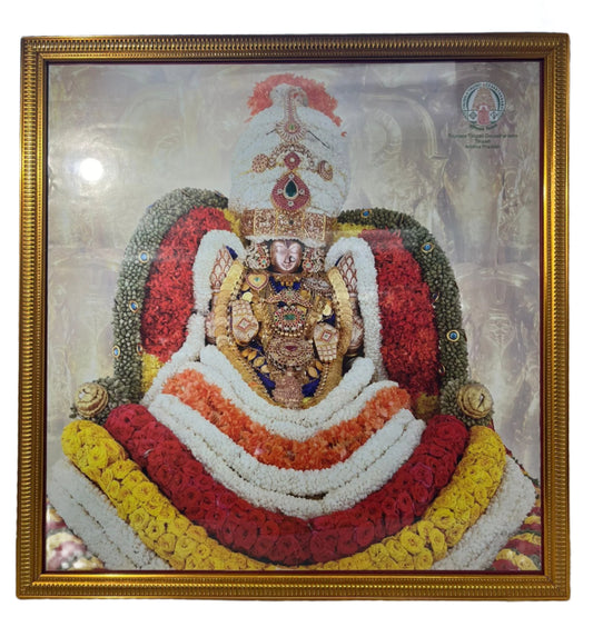 Golden Glass Framed Picture of Tirupati Balaji # 2 - 18.30 x 16"