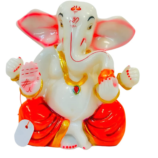 Beautiful & Colorful Fiber Medium Ganesh Statue - 7" # 51