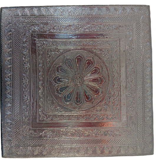 Silver Carved Aluminum Bajot / Indian Table (Chowki) - 12" to 24"