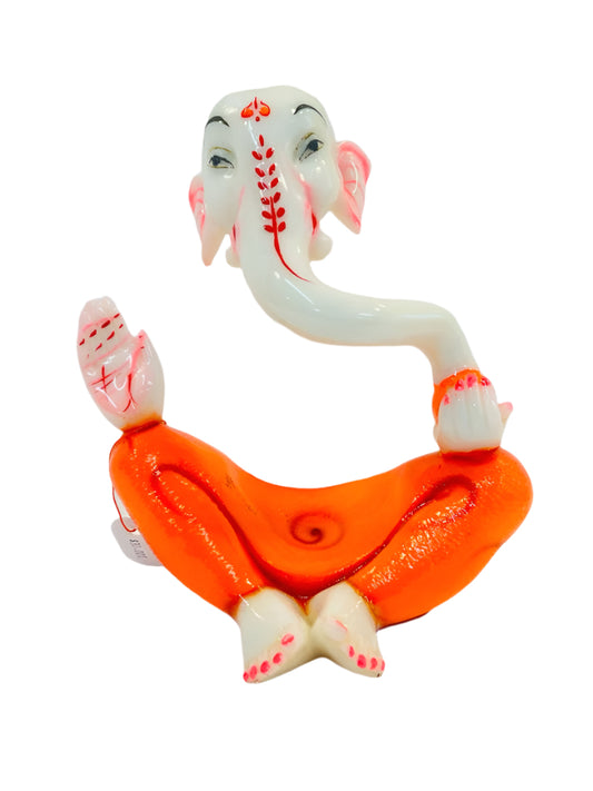 Beautiful & Colorful Fiber Medium Abstract Ganesh Statue - 8" # 69