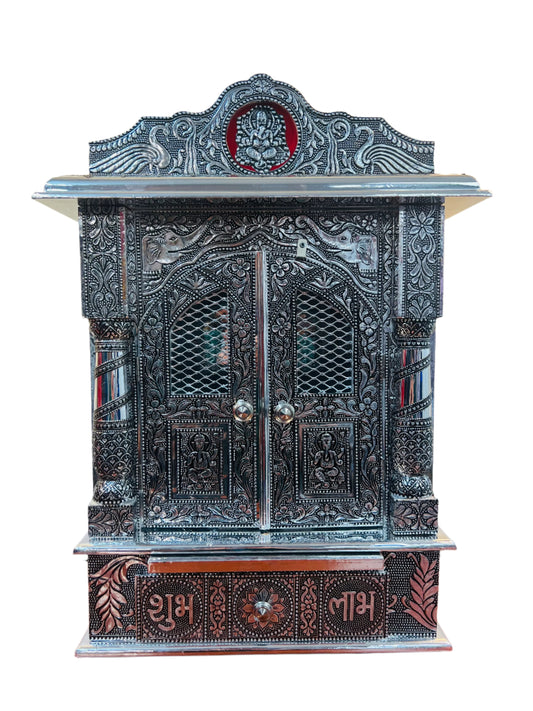 Traditional Aluminium Oxidised Plated Temple W/ Door - 22.5"