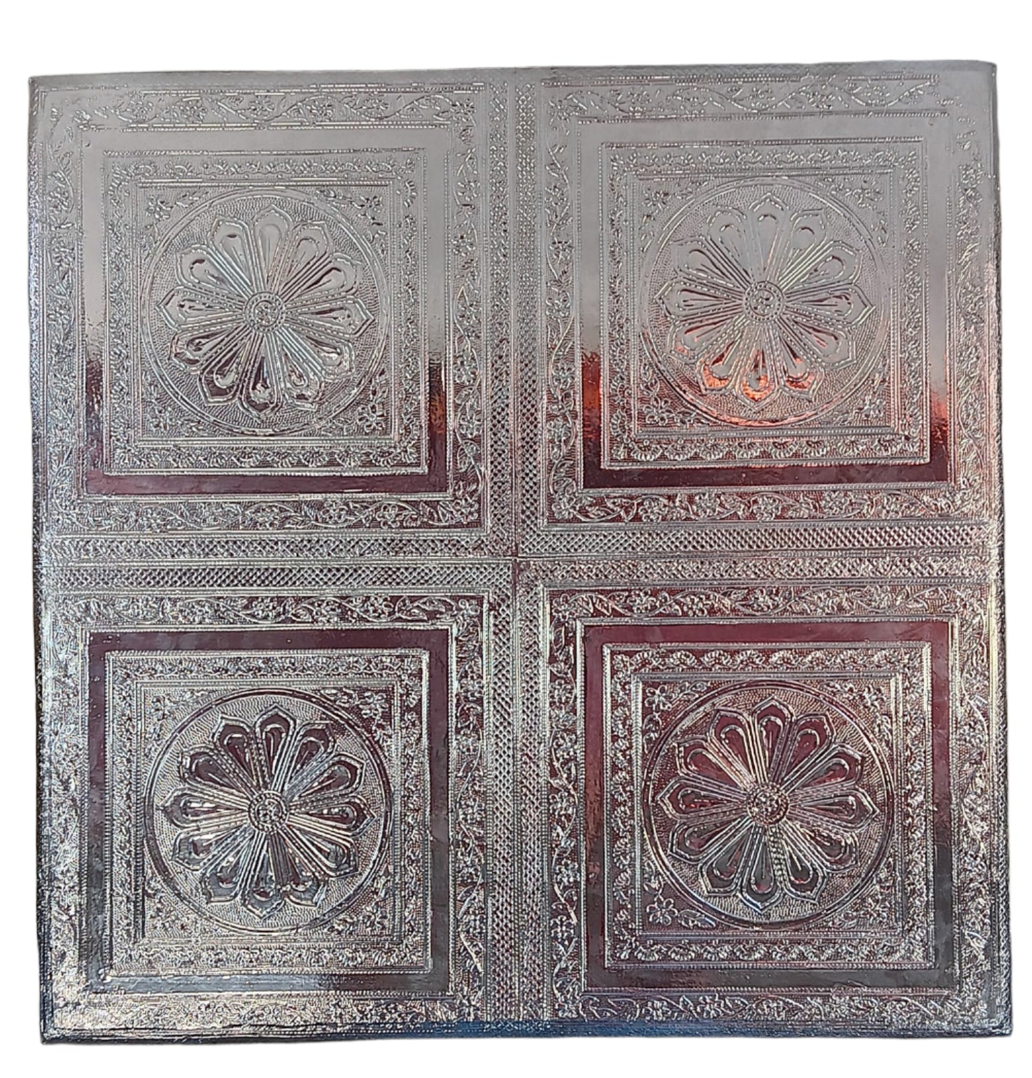 Silver Carved Aluminum Bajot / Indian Table (Chowki) - 12" to 24"