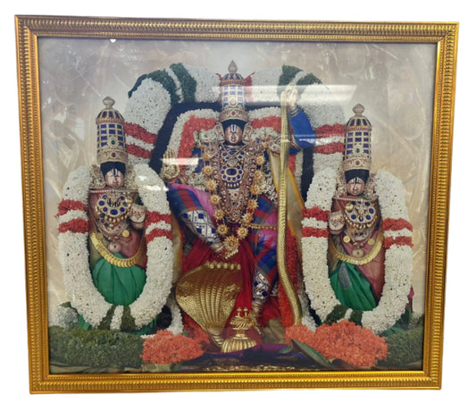 Golden Glass Framed Picture of Sri Venkateshwara Swamy # 1 - 18.30 x 16"