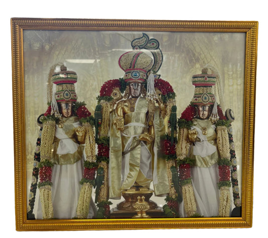 Golden Glass Framed Picture of Sri Venkateshwara Swamy # 2 - 18.30 x 16"