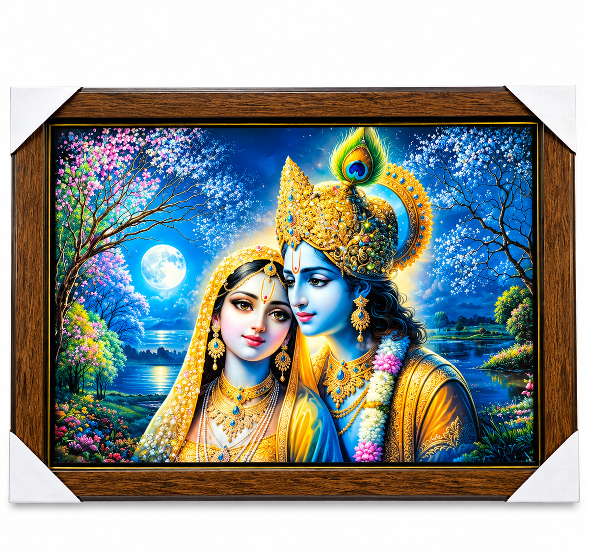 Radha Krishna Premium Resin Crystal Wall Frame – 14 × 20 Inch
