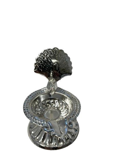 German Silver peacock design diya