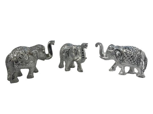Antique white metal Elephant statues