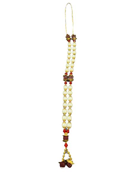 Artificial white Small Pearl & Rudraksha Garland