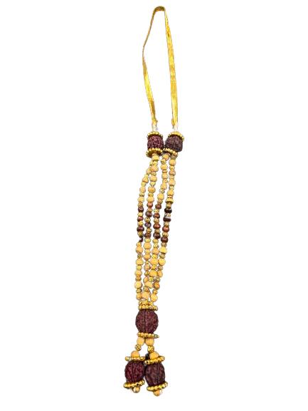 Artificial white Small Pearl & Rudraksha Garland #2