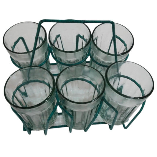 Urban Platter Cutting Chai Glasses with Stand