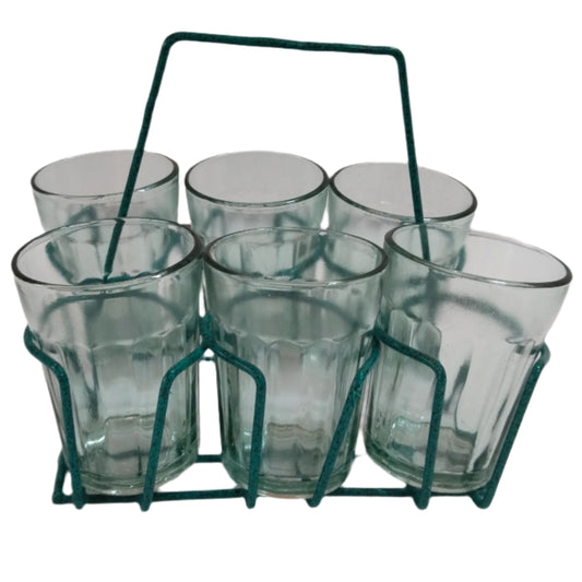 Urban Platter Cutting Chai Glasses with Stand
