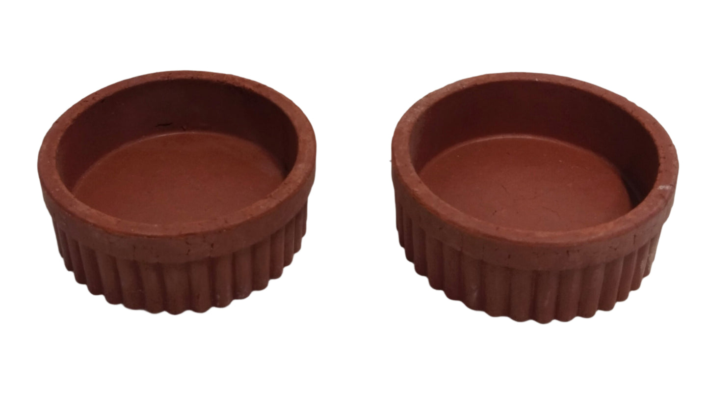 Clay Katorri Watti (round and squre) - Set of 6 pcs