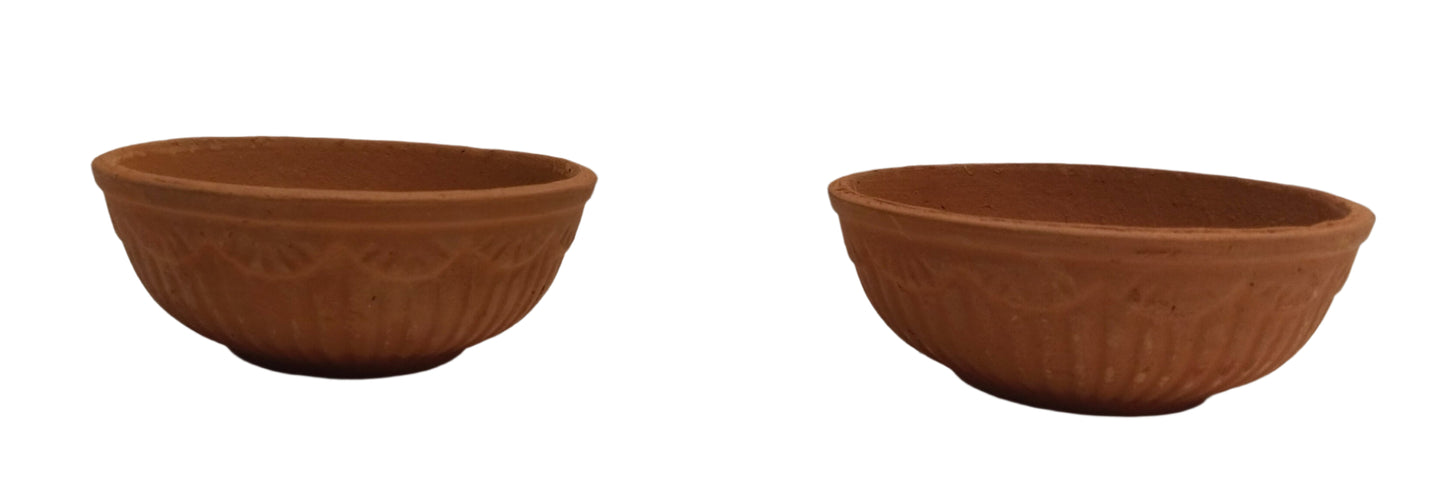 Clay Katorri Watti (round and squre) - Set of 6 pcs