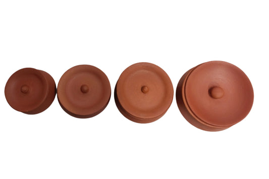 Natural Brown matt finish Earthen Clay Cooking Handi / Pot W/Lid -in 4 sizes