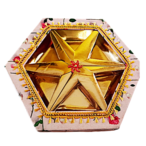 Empty Dry Fruit Boxes in Hexagon Shape - 6 Compartment