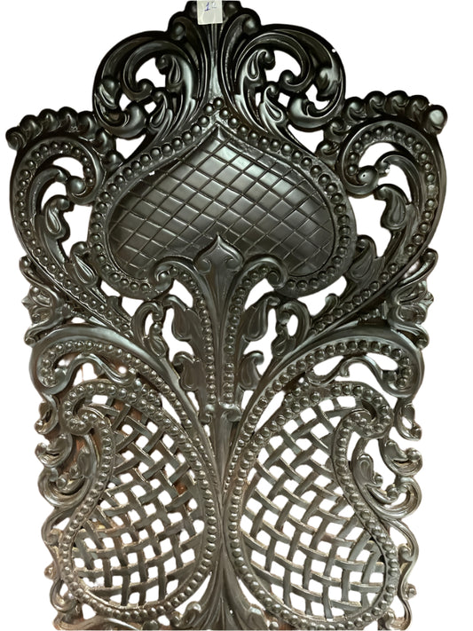 Beautifully Carved Extra Large Wooden Mandir W/ Marble Platform - 48" Wide