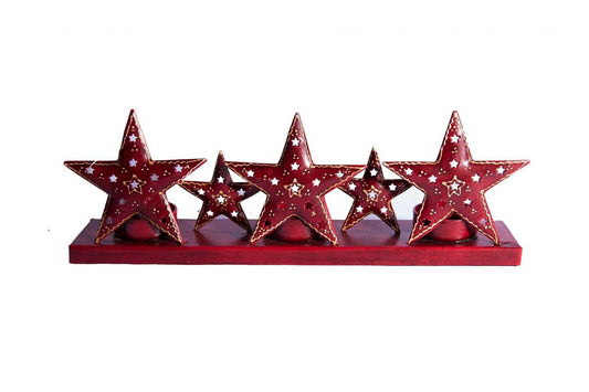 Multi Star Christmas candle holder