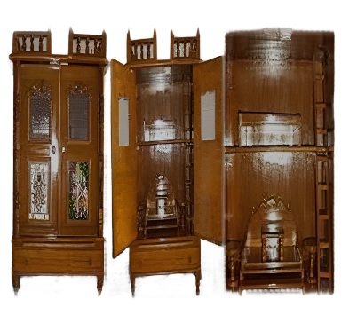 Pushtimarg Temple For Home, Wooden Vaishnav ji Mandir / Altar - 21"