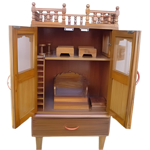 Pushtimarg Temple For Home, Wooden Vaishnav ji Mandir / Altar - 18" x 12"