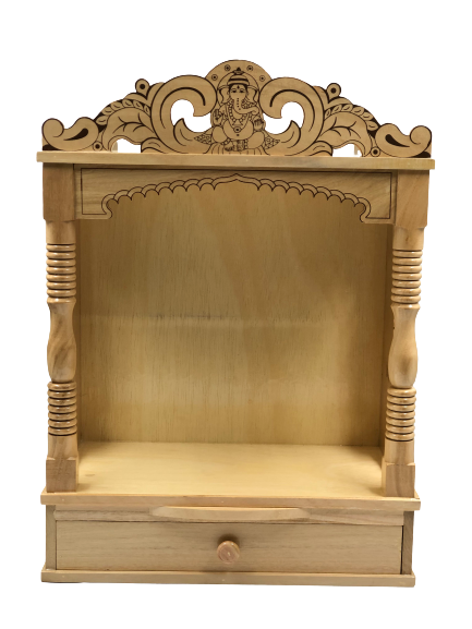 Intricate Carving Sevan Wooden Open Temple - 22.5" Height