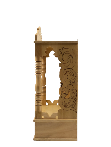 Intricate Carving Sevan Wooden Open Temple - 22.5" Height