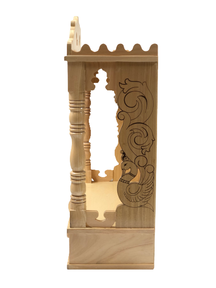 Intricate Carving Sevan Wooden Open Temple - 23.5" & 27" Height