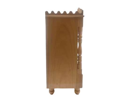 Traditional Carving Sevan Wooden Temple With Doors - 26" Height