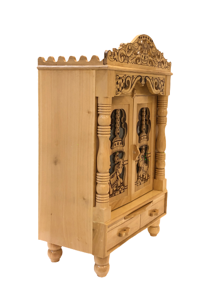 Traditional Carving Sevan Wooden Temple With Doors in 2 Sizes Available
