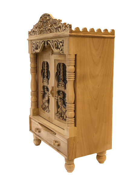 Traditional Carving Sevan Wooden Temple With Doors in 2 Sizes Available