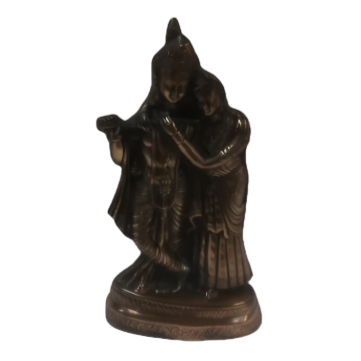 Artistic Black Metal Statue of Radha Krishna 15"